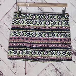 Hollister Y2K Bright Tribal Mini Skirt